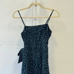 Princess Polly Teal Green Polka Dot Mini Dress Faux Wrap Ruffle Hem Size 2 US thumbnail 6