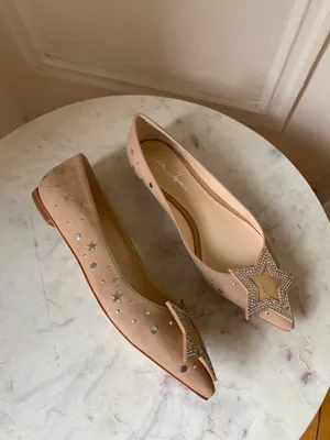 Isa Tapia Ganna Star Ballet Flats In Summer Sand Size 36 (6 US) thumbnail 2
