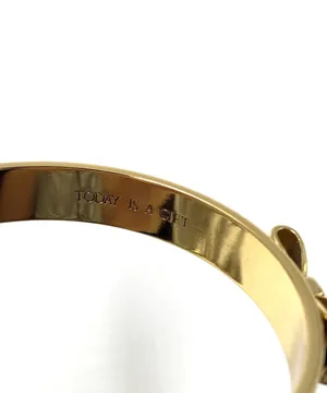 My flat in London black and gold bow bangle bracelet thumbnail 5