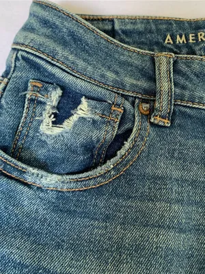 aerie Distressed Blue Boyfriend Jeans thumbnail 12