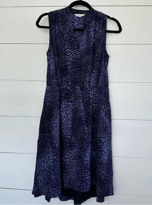 Rebecca Taylor Women’s 4 Leopard Fever Tank Dress 100% Silk thumbnail 1
