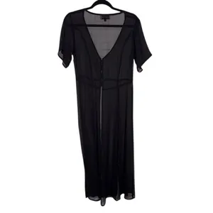Eastnwest Label Kokomo Duster Sheer Black Maxi Festival Cover Up Whimsigoth Sz 1 thumbnail 4
