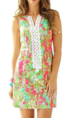 Lilly Pulitzer Cathy Shift Dress Pink Flamingo Southern Charm Print Size 2 thumbnail 1