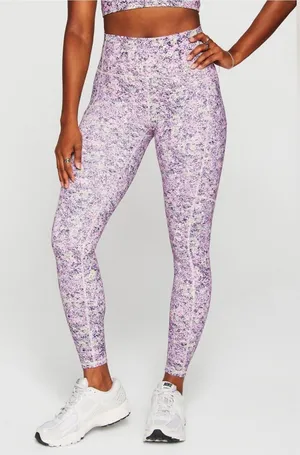 Fabletics On The Go Power Hold High Waist Leggings Pink Multi XL Ankle Pockets‎ thumbnail 1