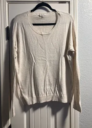 Madewell Sweater‎ Womens Large Ivory Rainbow Confetti Nep Scoop Neck 46420 thumbnail 1