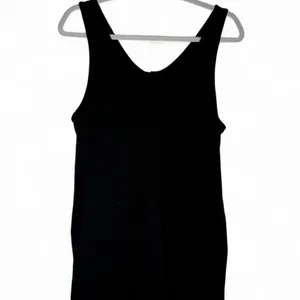 Black Henley Tank Romper Sleeveless Wood Buttons Casual Summer Knit thumbnail 3
