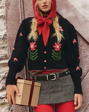 FREE PEOPLE NWT Nonna Knit Cardi / Midnight Bloom Combo thumbnail 1