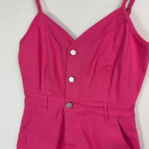 NWT Day + Moon Pink Denim Romper Button Front One Piece Size M thumbnail 6