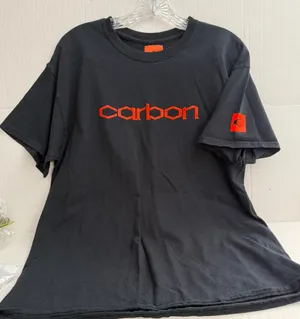 Carbon 38 Mens Black Short Sleeve Tee with Orange Logo thumbnail 1