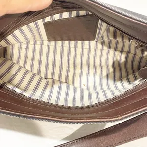 Vintage Coach E9d-6136 Black Canvas / Brown Leather Trim Purse Handbag‎ thumbnail 5