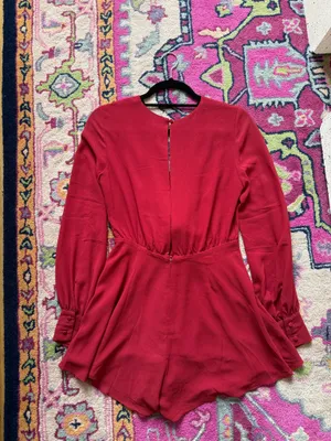 Cotton Candy LA red bow romper thumbnail 5