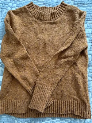 L.L. Bean Women's Crewneck Sweater in Amber Brown / Yellow thumbnail 4