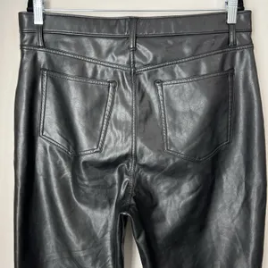 Abercrombie & Fitch‎ Curve Love Pants 33/16 Faux Leather 90s Straight High Rise thumbnail 7