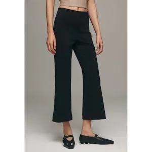 Maeve‎ Anthropologie the Margot Cropped Flare Pants Black Elastic Waist Size S thumbnail 2