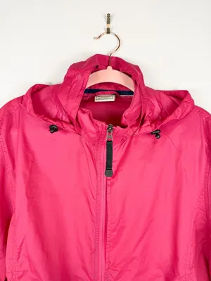 LL Bean Women’s Pink Lightweight Stowaway Hidden Hood Windbreaker Jacket L/XL thumbnail 9