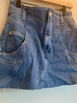 We The Free Blue Denim Mini Skirt Women Bottoms 26 Fall Boho Casual School thumbnail 2