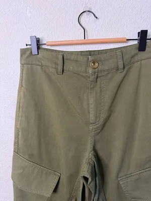 Madewell The Barrel‎ Leg Utility Pant in Garment-Dyed Twill Green Womens Size 0 thumbnail 4