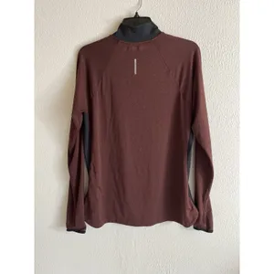 REI Co-Op Lightweight 1/4 Zip Base Layer Top Large Burgundy Long Sleeve thumbnail 3