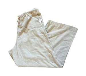 GAP NEW Pull On Wide Leg Linen Blend Pants Womens Size XL Beige thumbnail 1