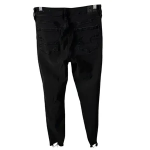 American Eagle Next Level Stretch Distressed High Rise Jegging 10 Regular Black thumbnail 2