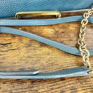 Burberry Crossbody Bag Small Teal Green Leather Chain Strap thumbnail 6