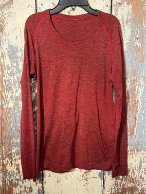 Women's Lululemon Swiftly Tech Long Sleeve Red Crew shirt size 8 thumbnail 1