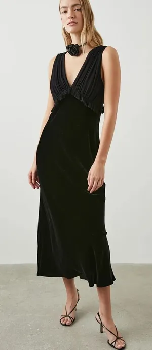 Rails Gilda Dress -‎ Black Velvet Womens Size M thumbnail 1