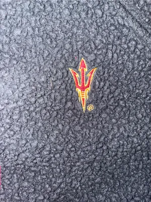PINK Victoria's Secret Black Arizona State (ASU)Sherpa Jacket with Burgundy Trim thumbnail 3