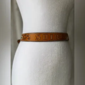 Vintage “Shirley” Hand Tooled Leather Western Belt Floral Size 30 thumbnail 11