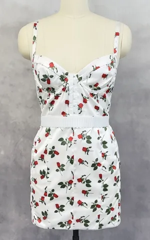 For Love & Lemons Love Song Bustier Mini Dress Size M Satin Rose Coquette Girly thumbnail 1