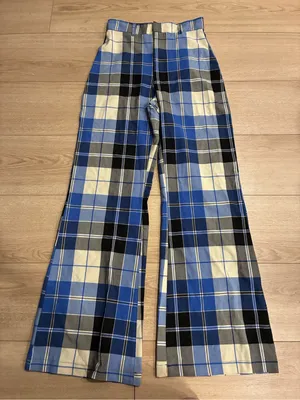 Free People Women’s Jules Plaid Wide Leg Pant Blue Size 4 thumbnail 3