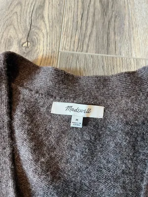 Madewell Upton Cardigan Sweater in Heather Molasses thumbnail 6