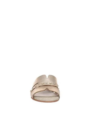 NWT Naturalizer Niche Slide Sandal Metallic Leather Studded Champagne Brown 8M thumbnail 2