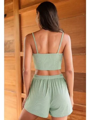 NWT Cupshe Mint Jersey Cami & Shorts Pajama Set - Size: Extra Large thumbnail 8