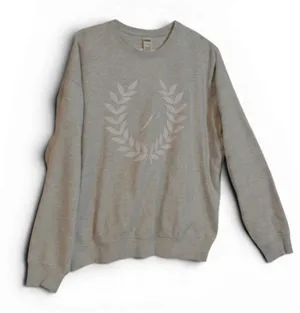 Victoria's Secret PINK Womens L Gray Crewneck Sweatshirt Laurel Logo Pullover thumbnail 1
