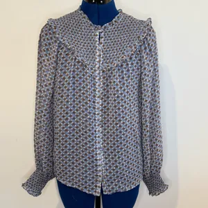 Karlie Geometric Smocked Top thumbnail 3
