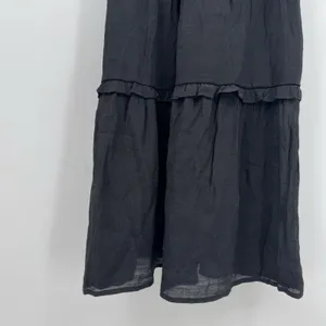 Love Tree Smocked Tie Strap Tiered Maxi Dress Black Boho Cottagecore Festival SM thumbnail 5