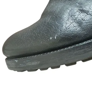 Tory Burch Chrystie Moto Boots Black Leather Buckle Lug Sole 8.5 thumbnail 10