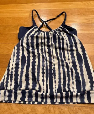 Athleta tye dye tankini top size 34D/DD. Blue thumbnail 1