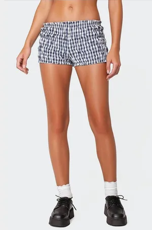 Edikted Bloomer Shorts Gingham thumbnail 1