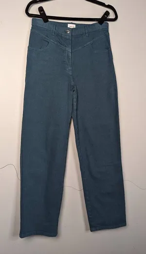 Aritzia Wilfred Free high-rise straight leg teal jeans size 8 thumbnail 1