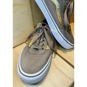 Vans Ward Old Skool Women's Size 7.5 Sneakers Brown Gold Stripe Ortholite thumbnail 10