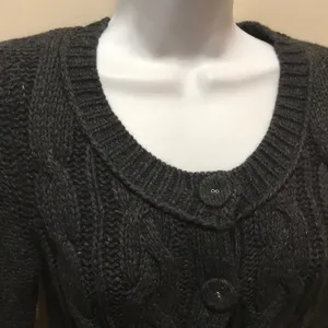 American Eagle short sleeve fisherman sweater matte black M vintage thumbnail 2