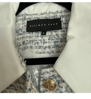 Endless Rose Blue and White Tweed Dress thumbnail 4
