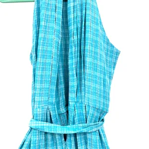Calvin Klein‎ size 2 blue plaid sleeveless dress wrap style gingham tie waist thumbnail 5