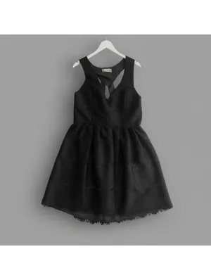 Altar’d State Black Lace Fit & Flare Cutout Party Dress Large thumbnail 2