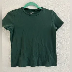 American Eagle Dark Green Boxy Crew Neck Tee thumbnail 1