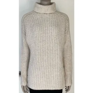 Beige High Neck Longline Sweater thumbnail 2