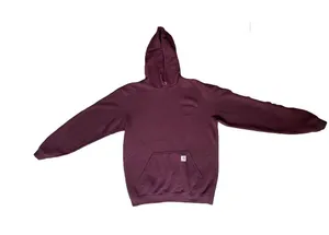 burgundy and gold hoodie with a sick front pocket 🔥 thumbnail 3