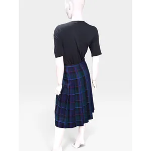 Vintage David Brooks Wool Pleated Skirt 8 Tartan Plaid Blue Red Green Midi USA thumbnail 2